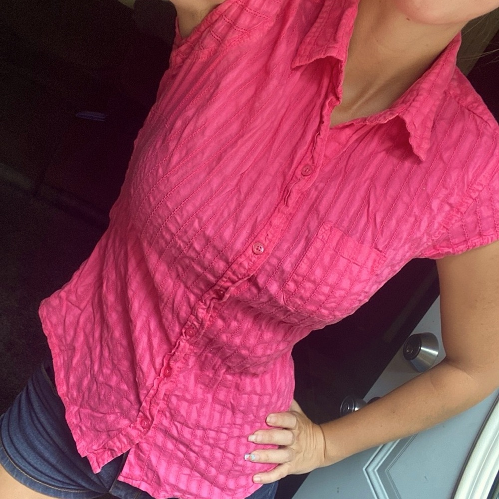 Arizona Jeans Co. Pink Button Down Blouse